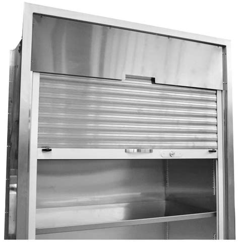 stainless steel roll up cabinet door|roll up door section detail.